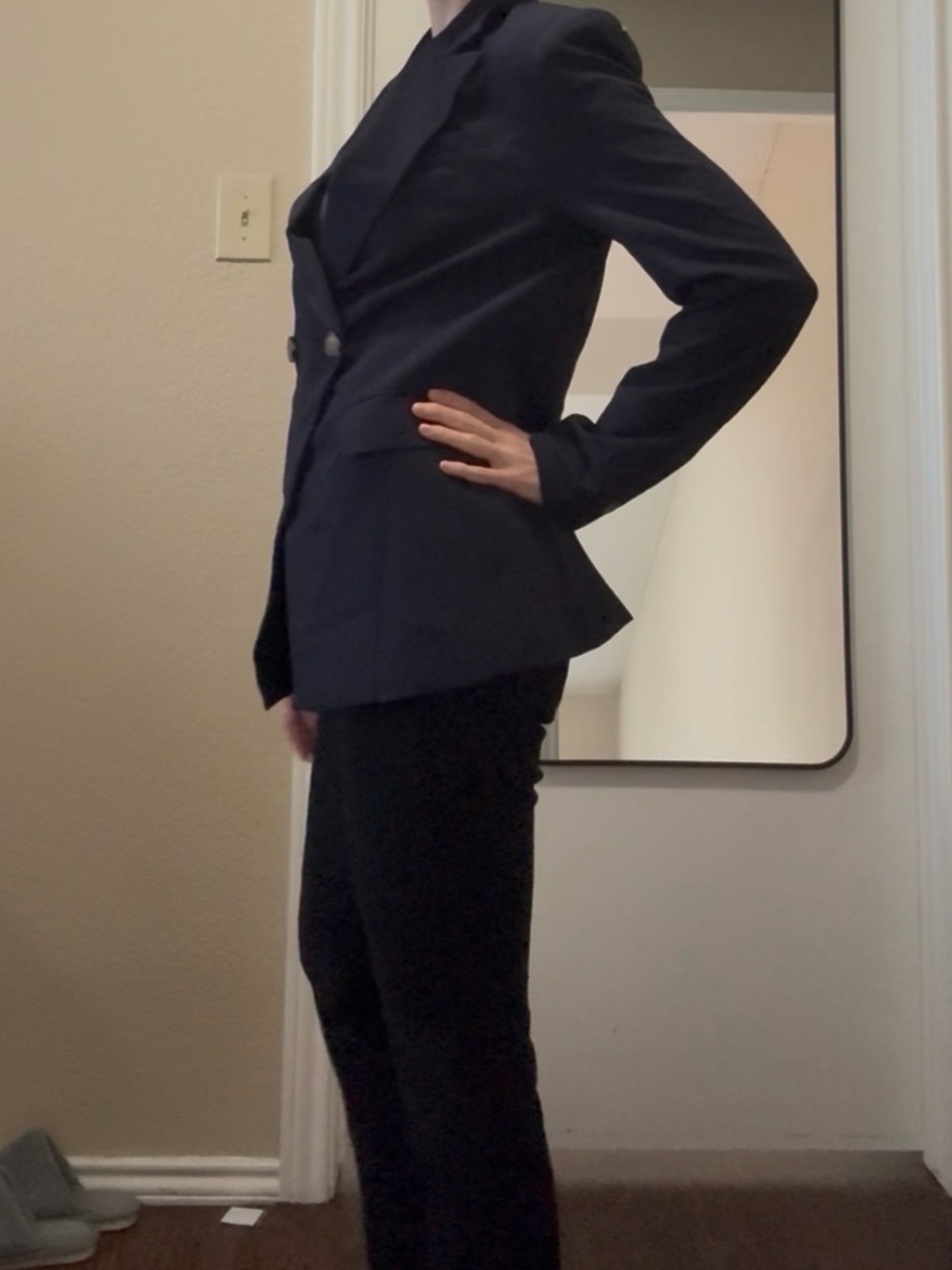 Worthington Navy Double-Breasted Blazer